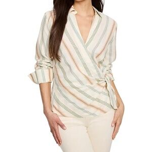 Nic + Zoe striped V-neck